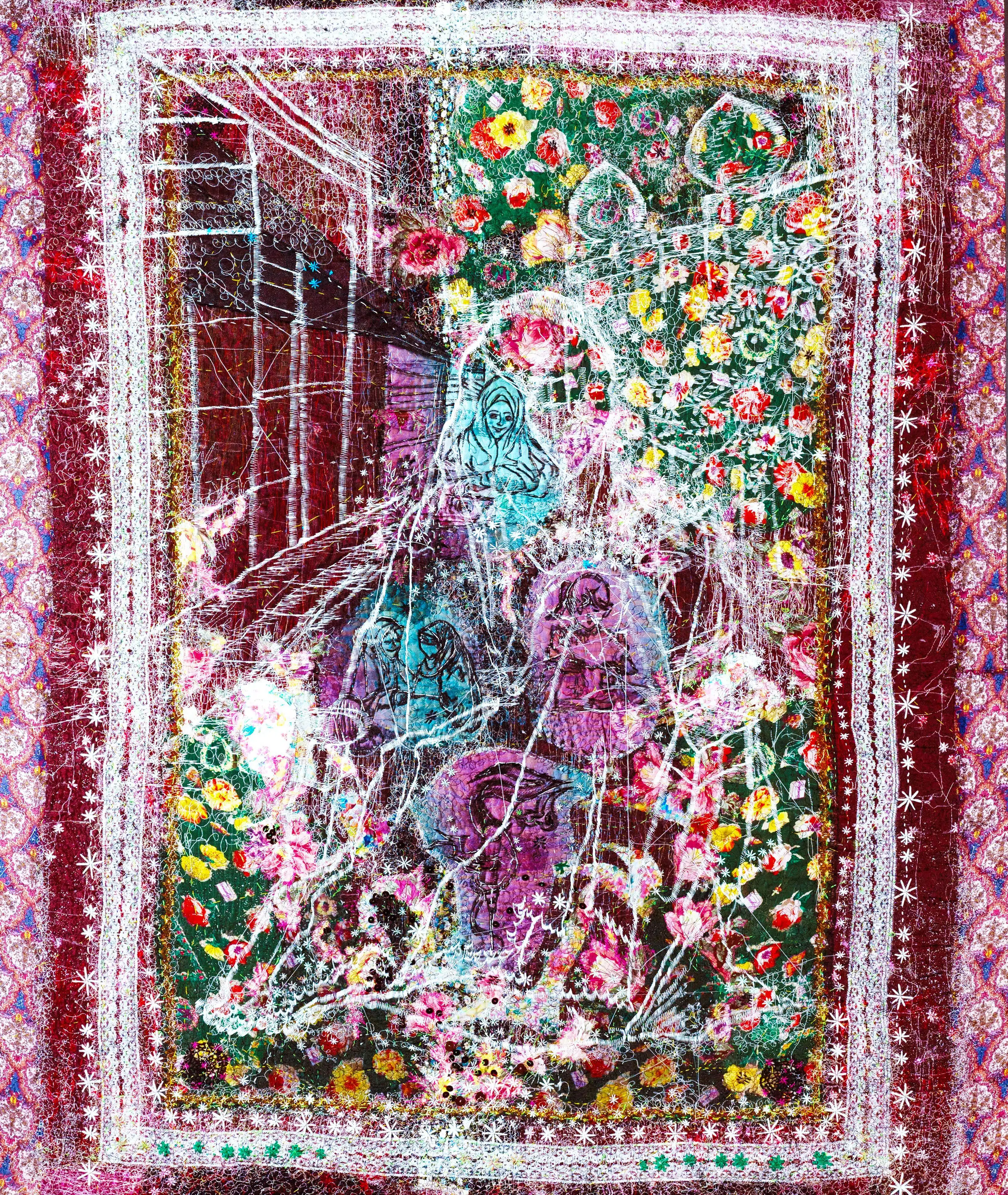 本届东南亚最佳画作大奖得主泰国艺术家贾米拉‧哈吉（Jamilah Haji）的作品《祈祷》。（大华银行提供）