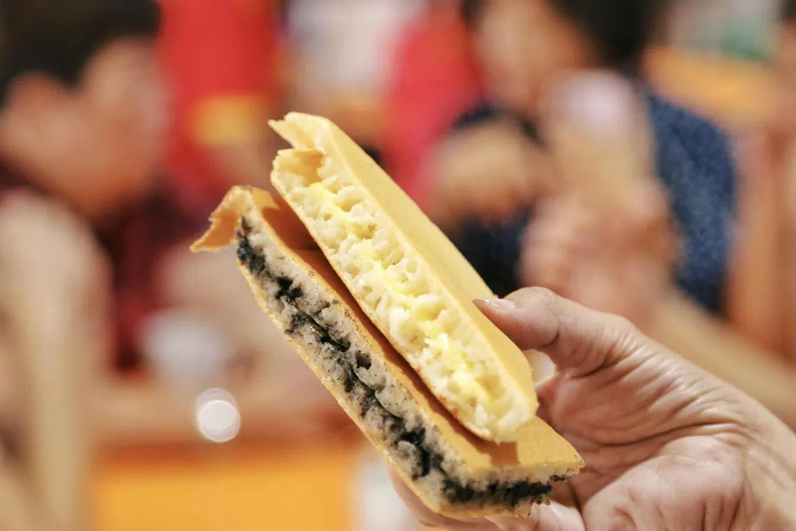 KP Pancake面煎粿，馅料足，选择多。（刘欣怡摄）