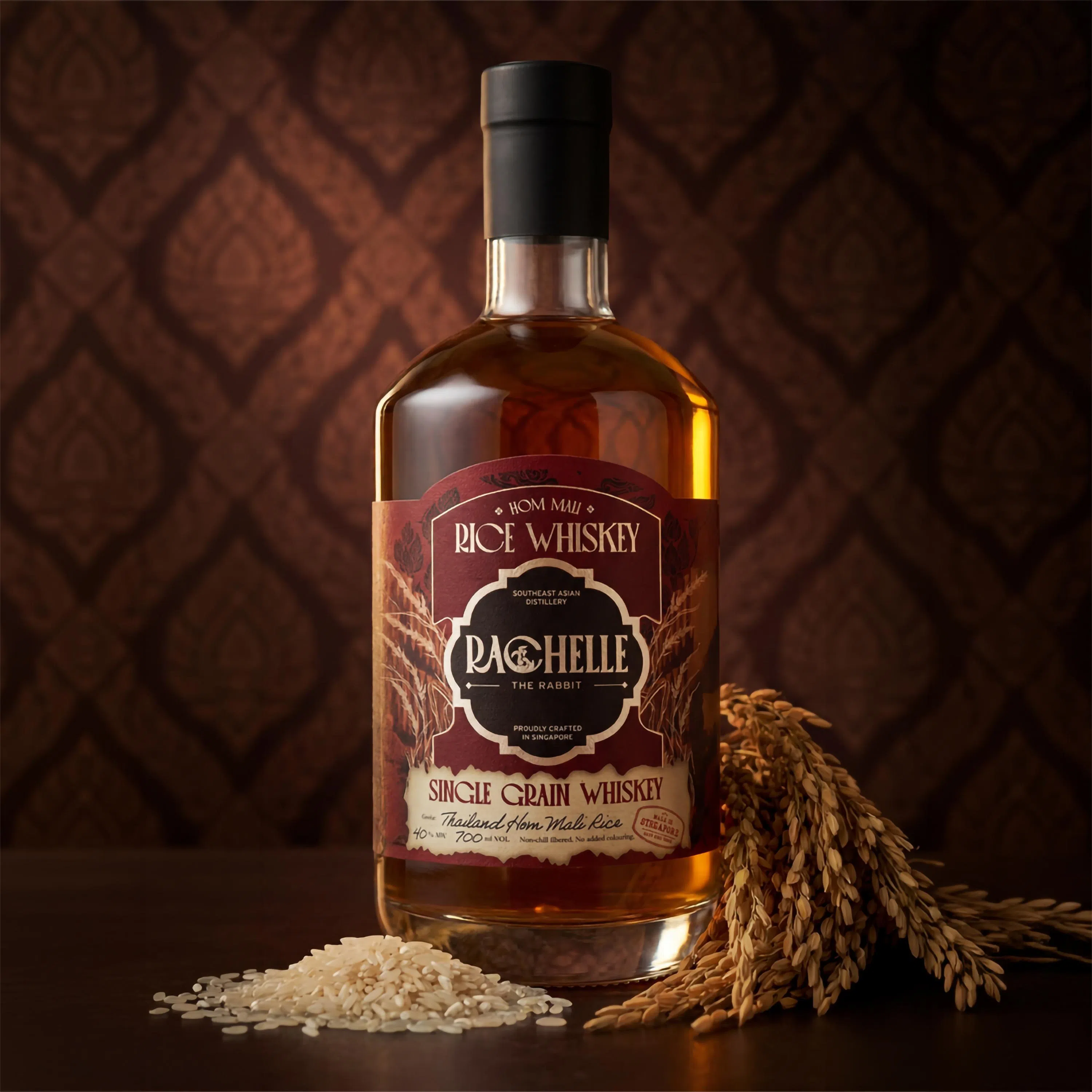 RTR Distillery’s award-winning whisky made from Thai Hom Mali jasmine rice.（Photo: RTR Distillery）