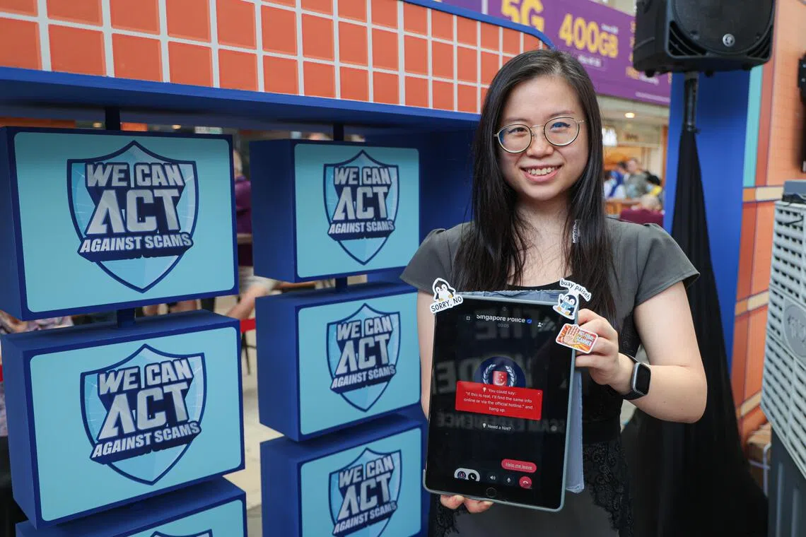 内政部研究与统计司行为科学家林诗睿，希望每个人都能接触所研发的模拟诈骗来电，学着克服弱点，感觉不妙就挂电话。（李冠卫摄）