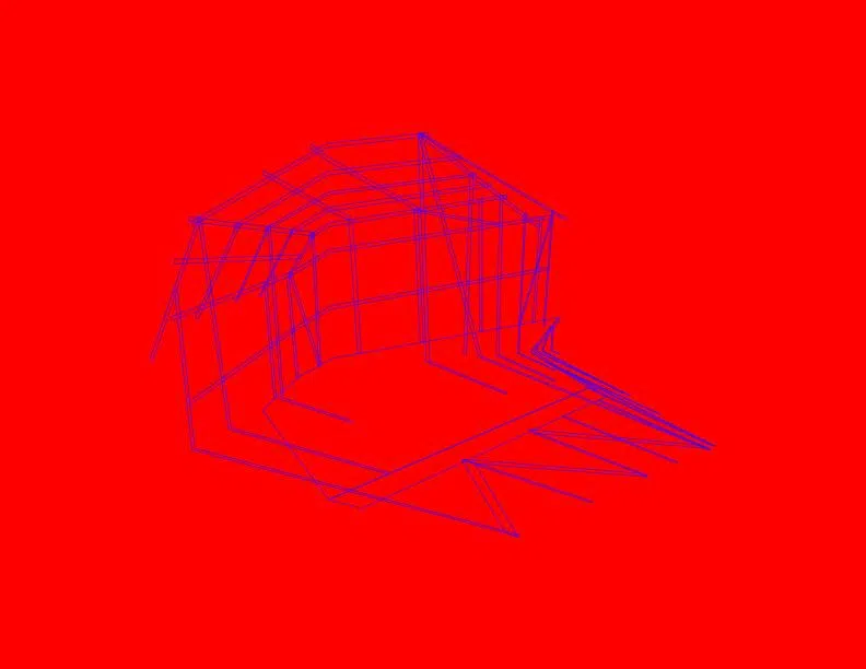 建筑师曾庆中将立体的歌台平面化。（艺术家提供）