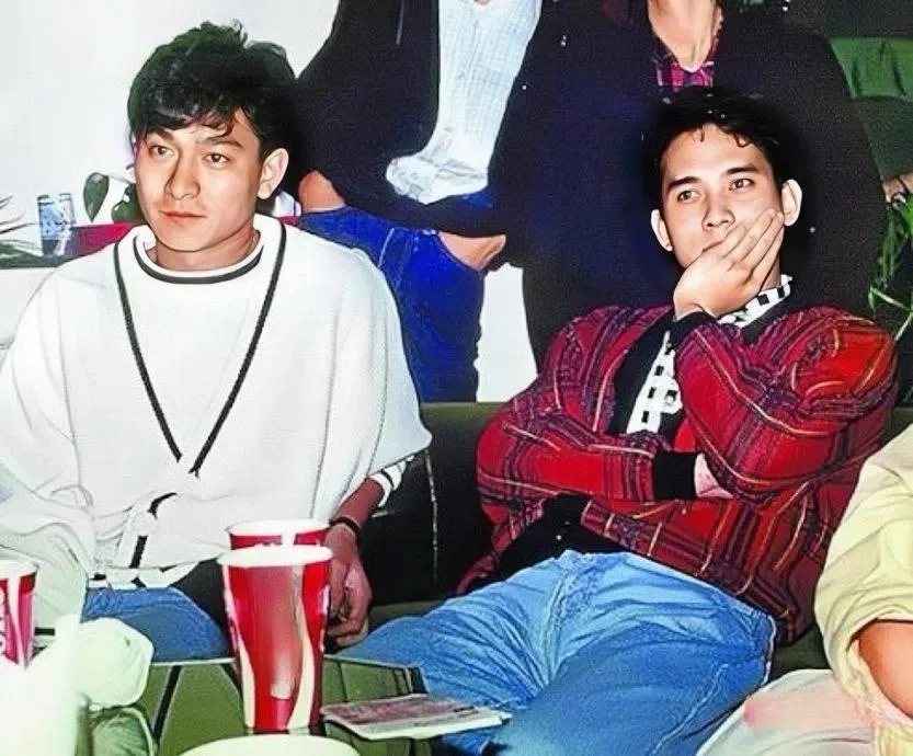 刘德华（左）不愿多谈刚病逝的旧搭档潘宏彬。（互联网）