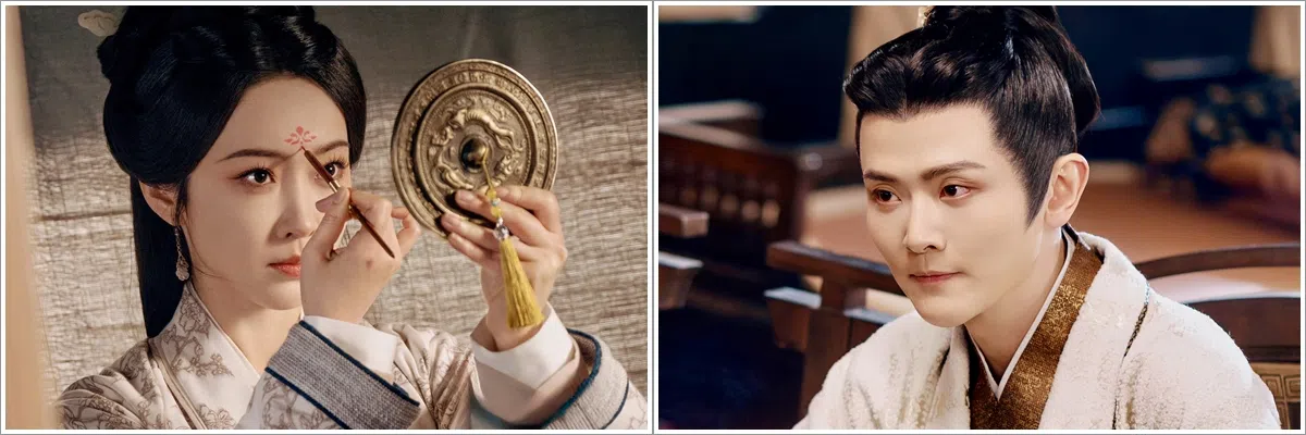 宣璐（左图）饰演的苏娥皇是典型蛇蝎美人，刘端端（右）饰演的魏俨初期放浪不羈，为所欲为。（取自剧集微博）