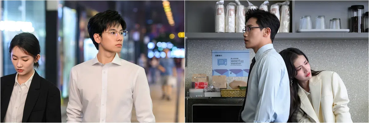 剧中的CP包括周依然（左图左）和胡先煦、李乐（右图左）和加奈那。（取自剧集微博）