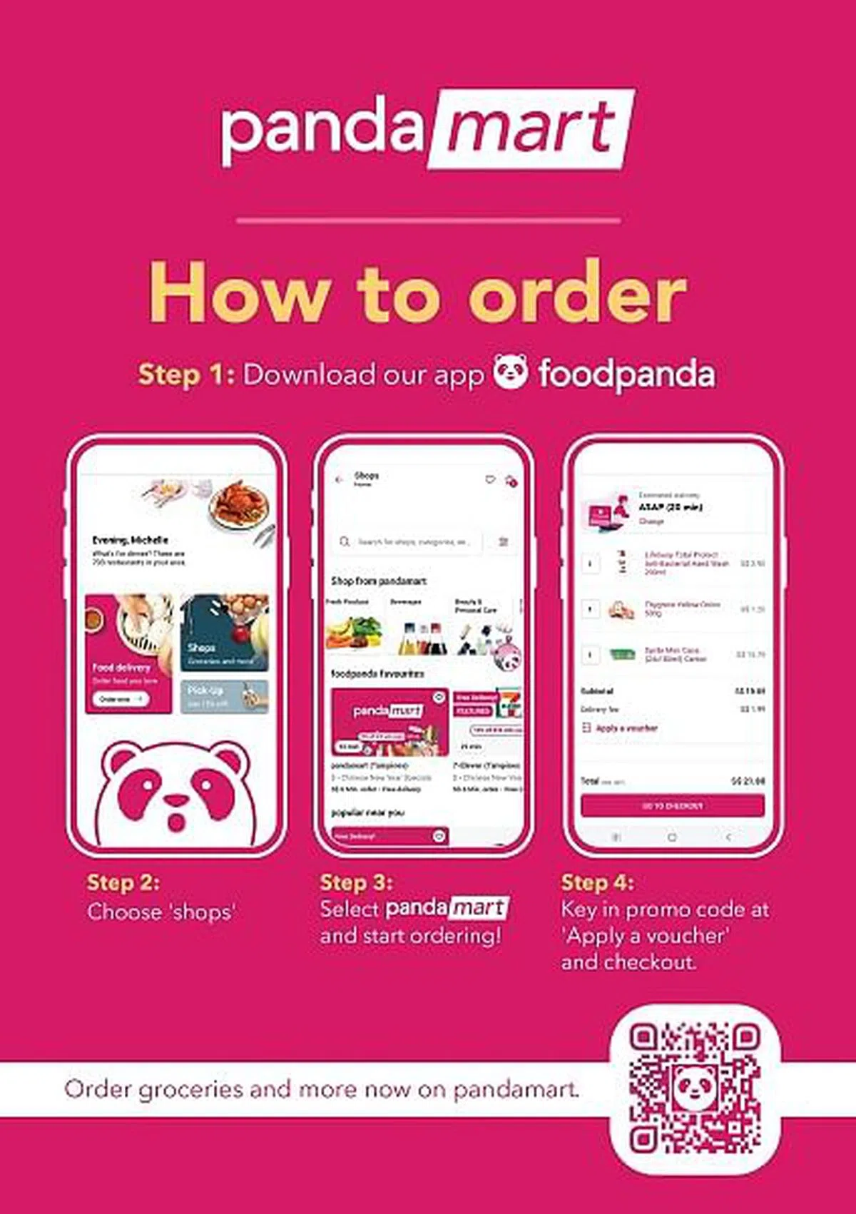 下载应用程式便可订购pandamart商品和服务。（图／商家提供）