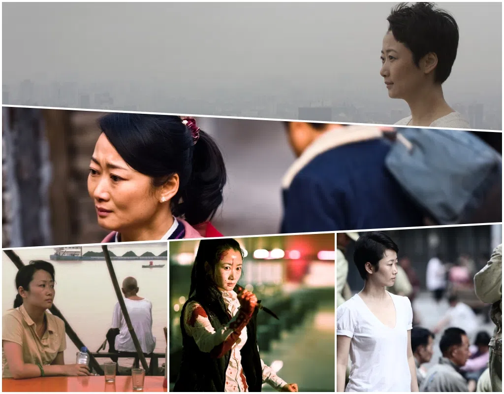 赵涛在贾樟柯多部电影中担任女主角，包括《二十四城记》（上图）、《山河故人》（中图）、《三峡好人》（下图左起）《天注定》和《海上传奇》。（亚洲电影资料馆提供）