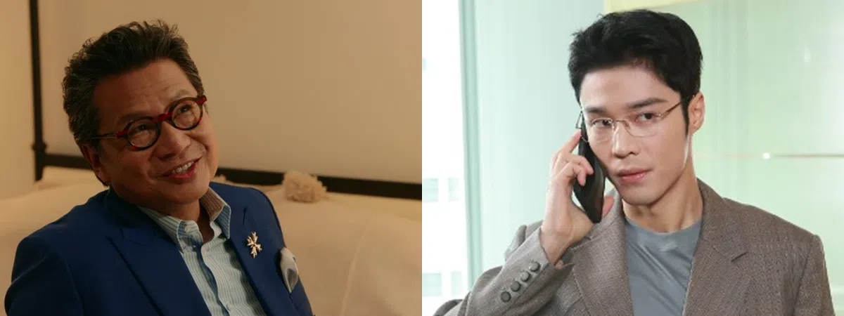 郑子诚（左）和戏里的儿子丁子朗狼狈为奸。（互联网）