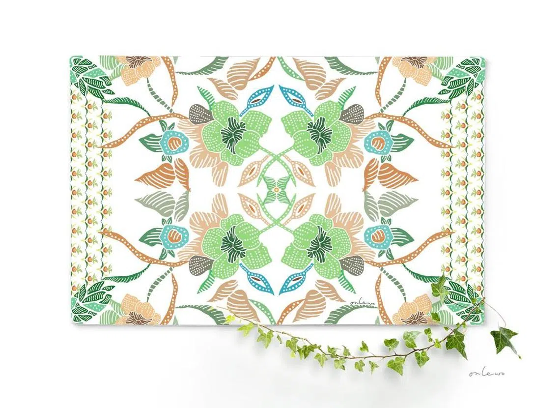 安乐窝“峇迪花卉”餐垫图案怡人，流露清雅气息。（取自品牌官网）