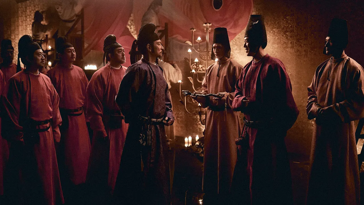 刘德华（前排左）饰演右相杨国忠，算是反派角色。（邵氏机构提供）