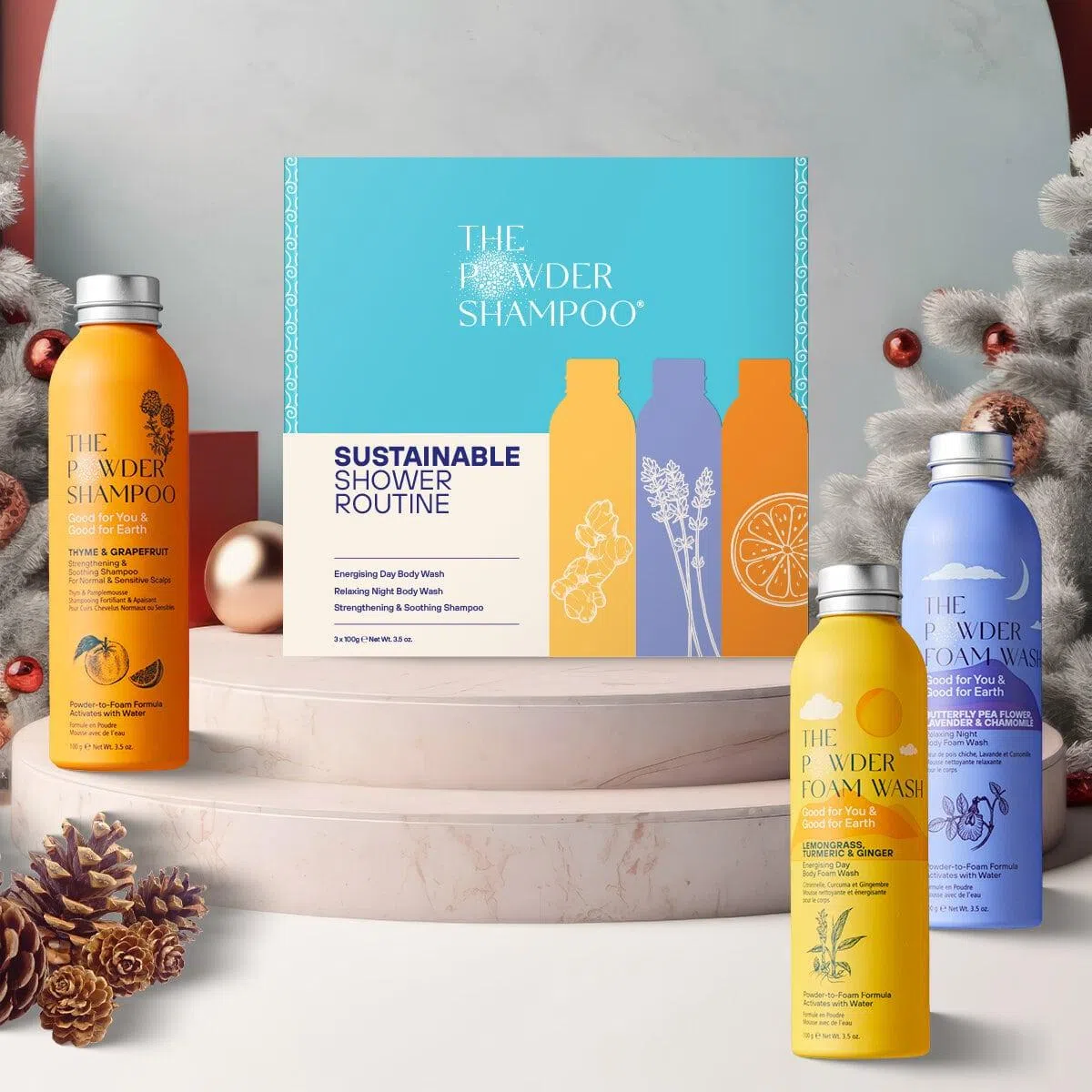 The Powder Shampoo的可持续沐浴套装盒为环保献出爱心。（品牌提供）