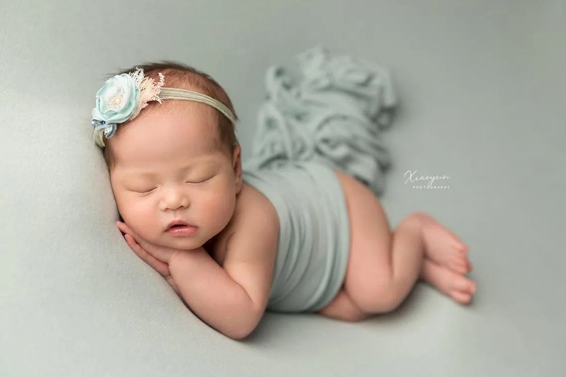 徐小韵主要以经典与简约的风格拍摄宝宝，图为她的作品。（受访者提供）