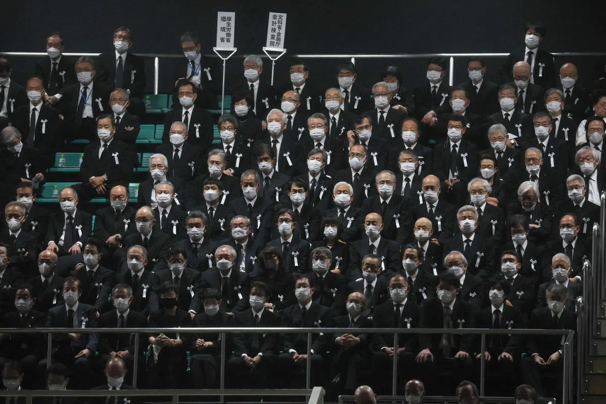 日本政要出席国葬仪式，送别前首相安倍晋三。（法新社） 