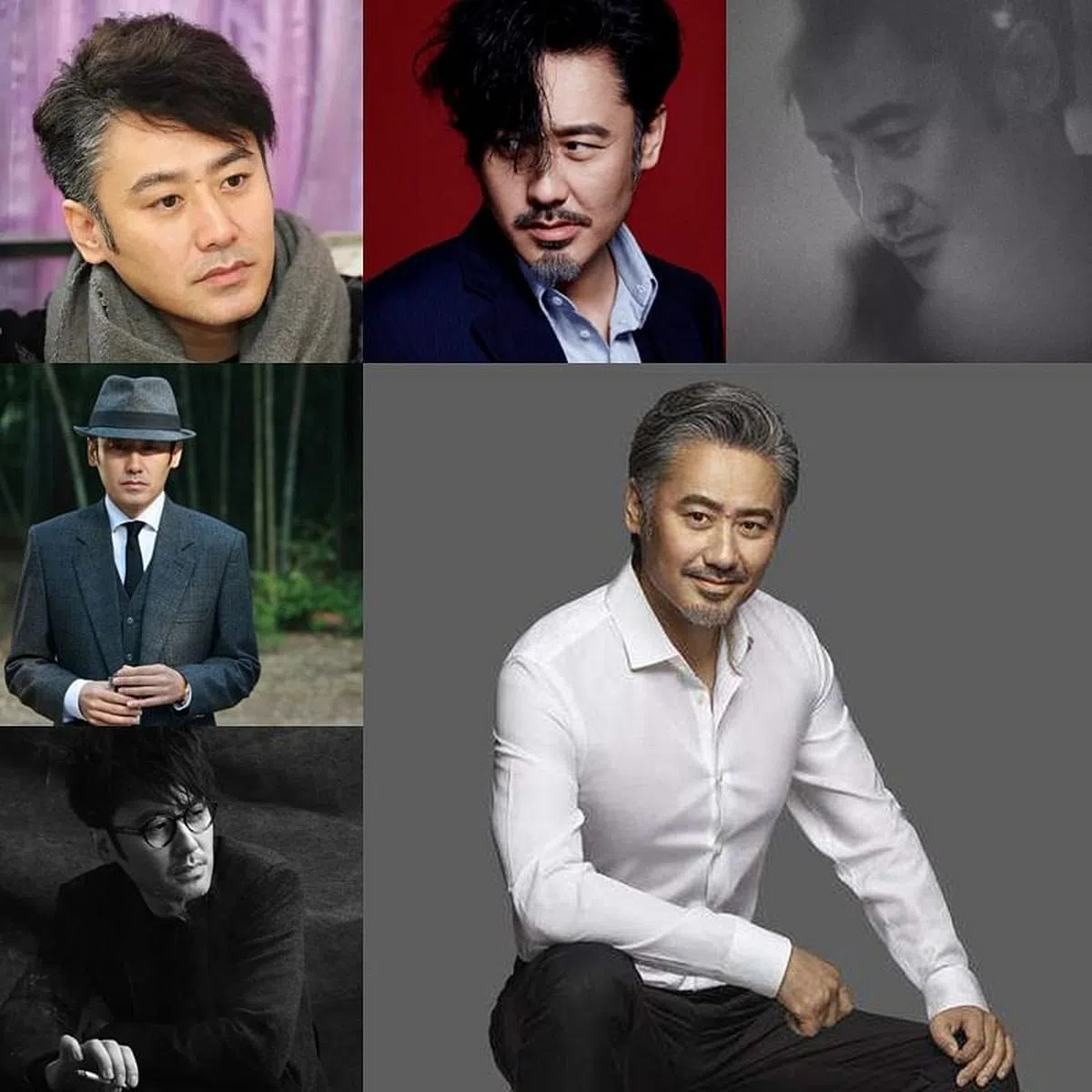 吴秀波的各种英俊迷人大叔形象。（互联网）