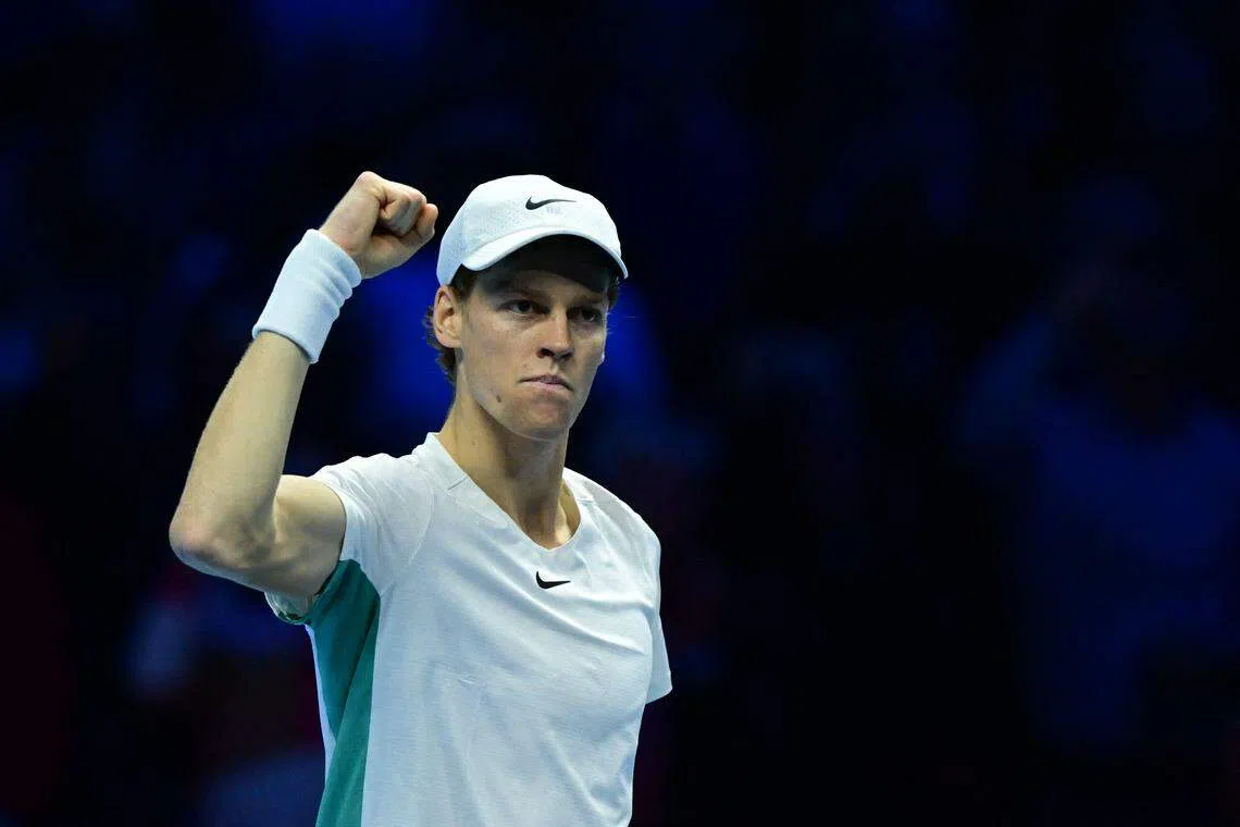 辛纳拥有主场优势加持，放眼达成对梅德韦杰夫的三连胜。（法新社）