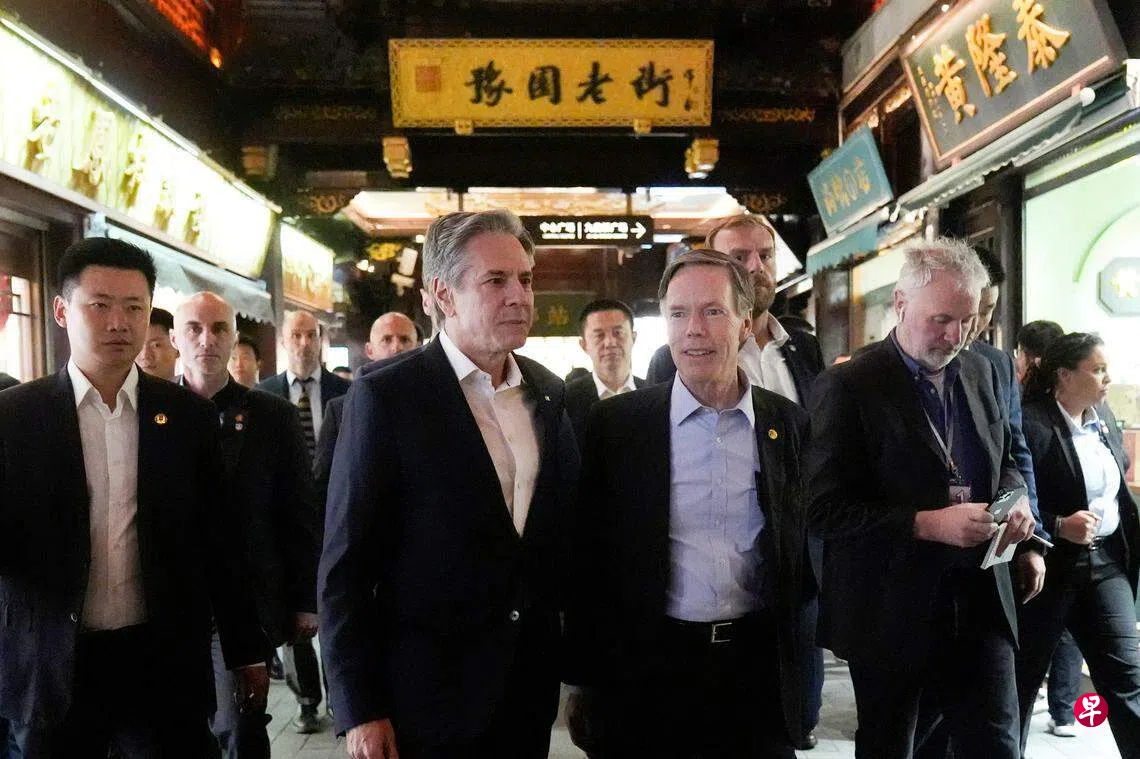 图集】布林肯上海逛豫园品尝小笼包看篮球赛| 联合早报