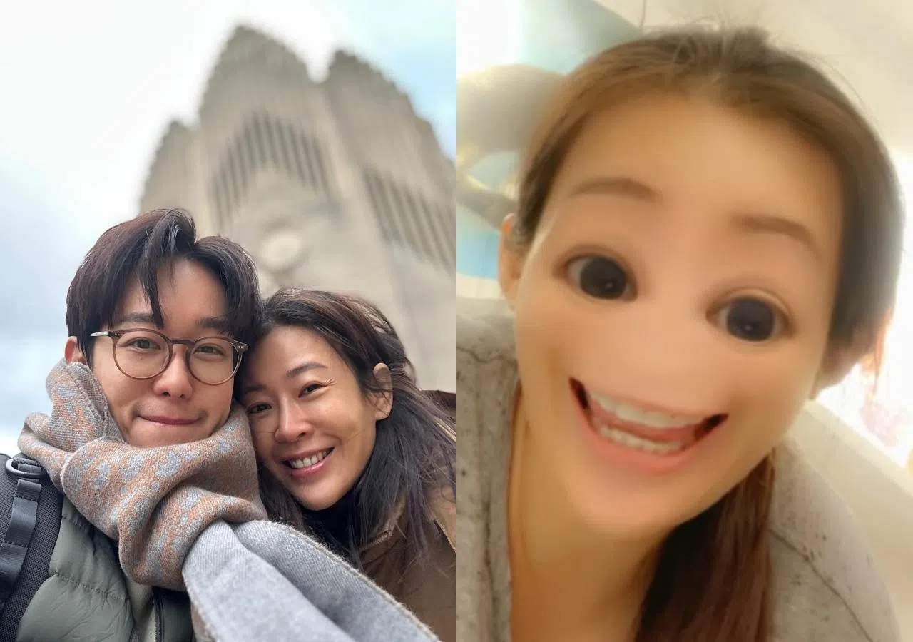 田铭耀风雨不改，2025年2月13日当天上载和老婆的浪漫合照后，追加“无鼻外星人”视频。（取自田铭耀IG）