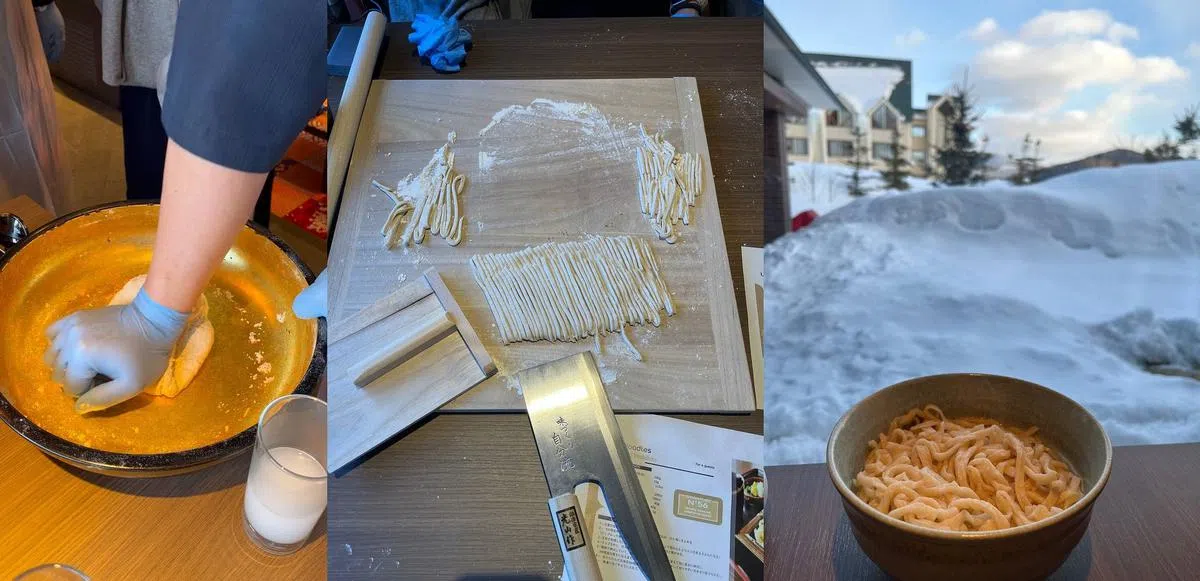 使用北海道面粉制作乌龙面。（曾慧仪摄）