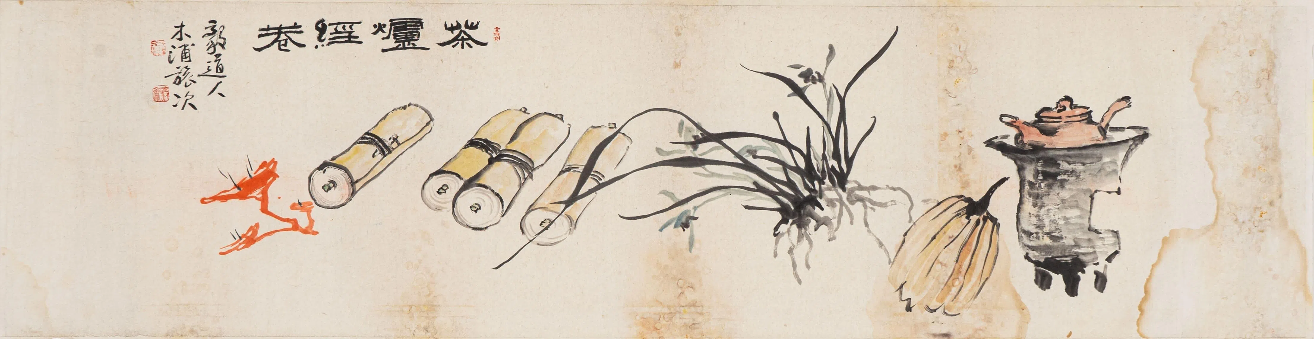 韩国著名“南道画派”文人许百炼的水墨画。（黄向京摄）