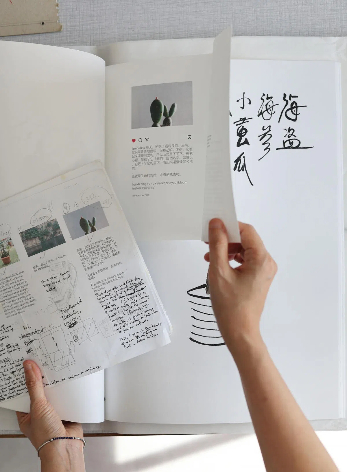 《密语》是作者与已不在的先生的隔空协作。（龙国雄摄影）