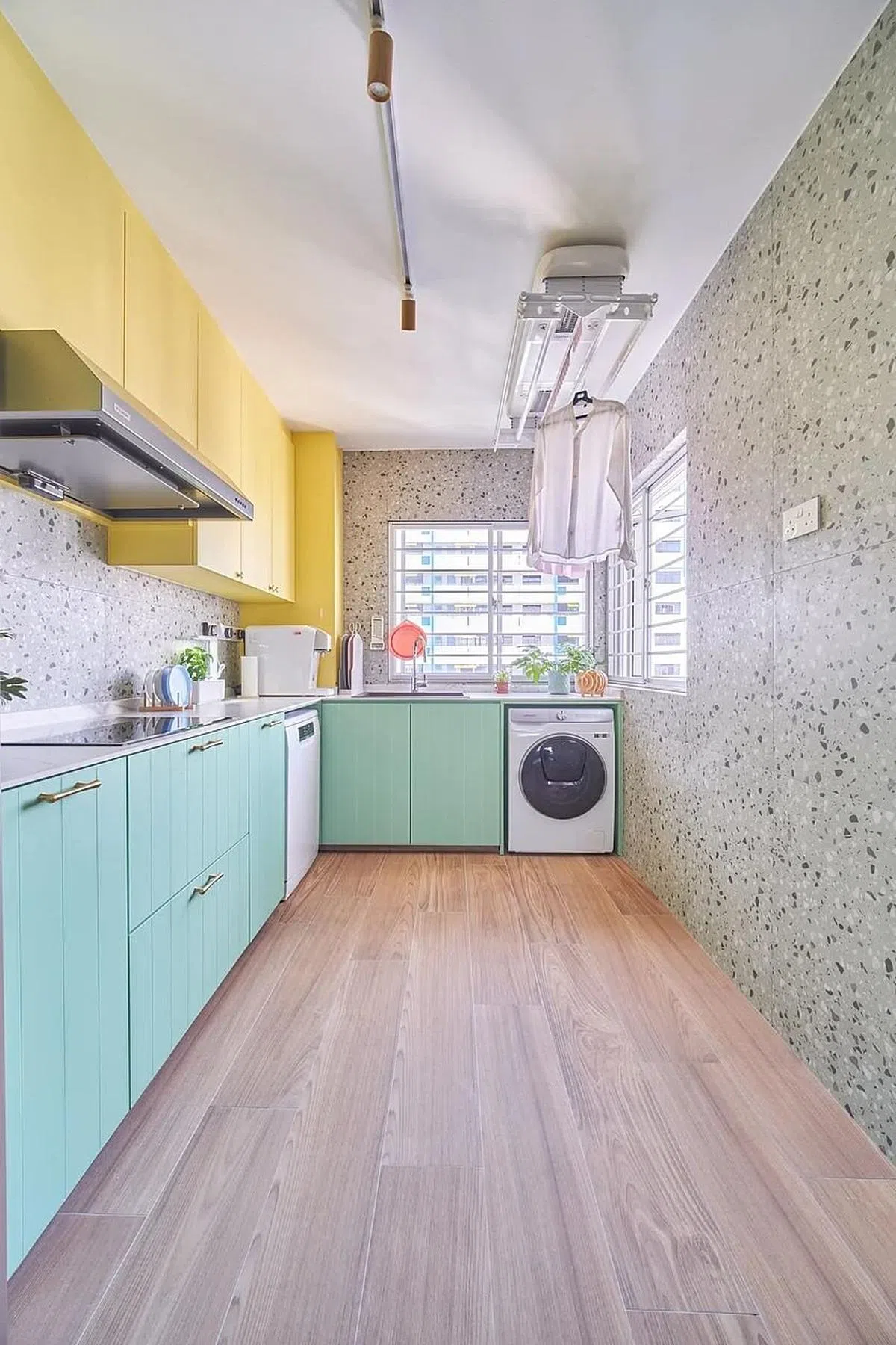 厨房的水磨石墙壁有复古味。（Free Space Intent提供照片）