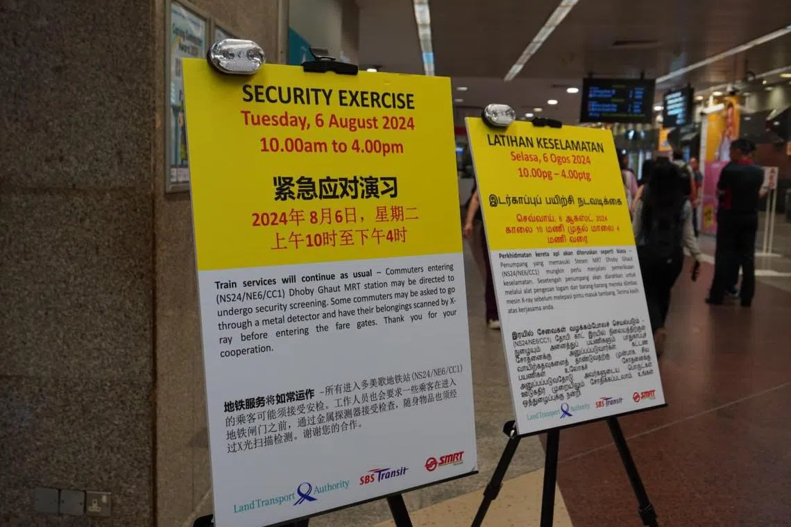 多美歌地铁站从上午10时至下午4时举行紧急应对演习。（取自陆交局脸书）