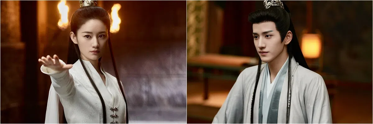 剧中郭晓婷（左图）与王弘毅（右图）上演一段人狐恋。（取自剧集微博）