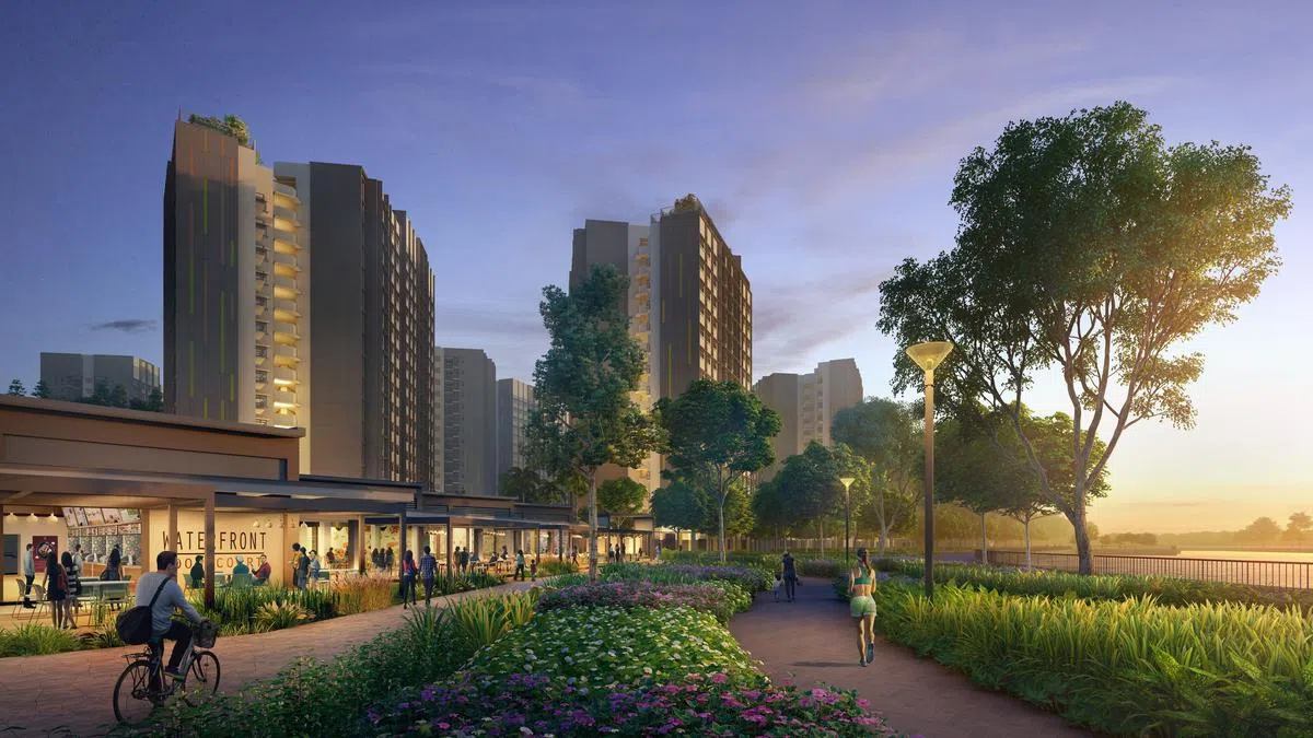 登加预购组屋项目Garden Waterfront I & II由18座组屋组成，楼高介于九层至16层。（建屋发展局提供）