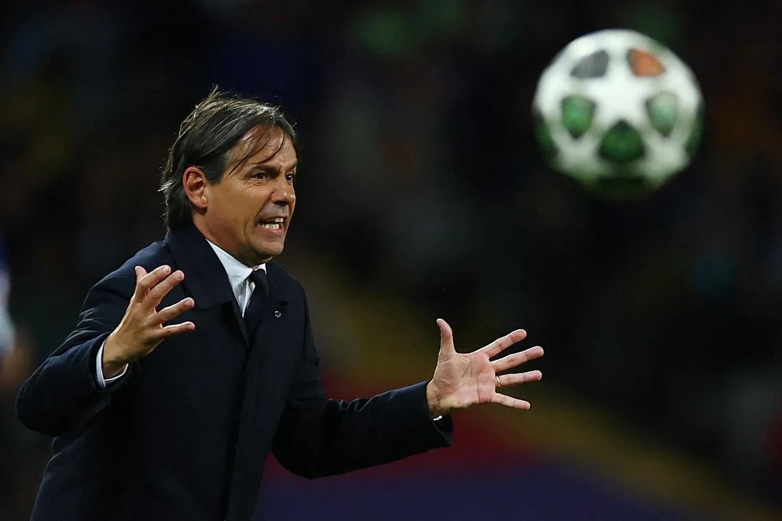 国米主帅因扎吉（图）用“天才”来形容亚马尔，认为后者给自己的球队带来了不少麻烦。（路透社）