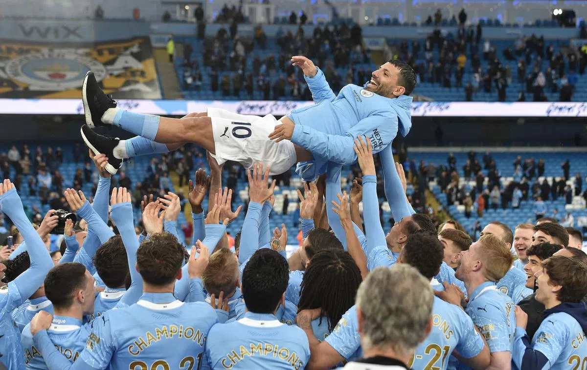 阿圭罗为曼市效力10年，一共攻入260球，是球队历史最佳射脚。（路透社）