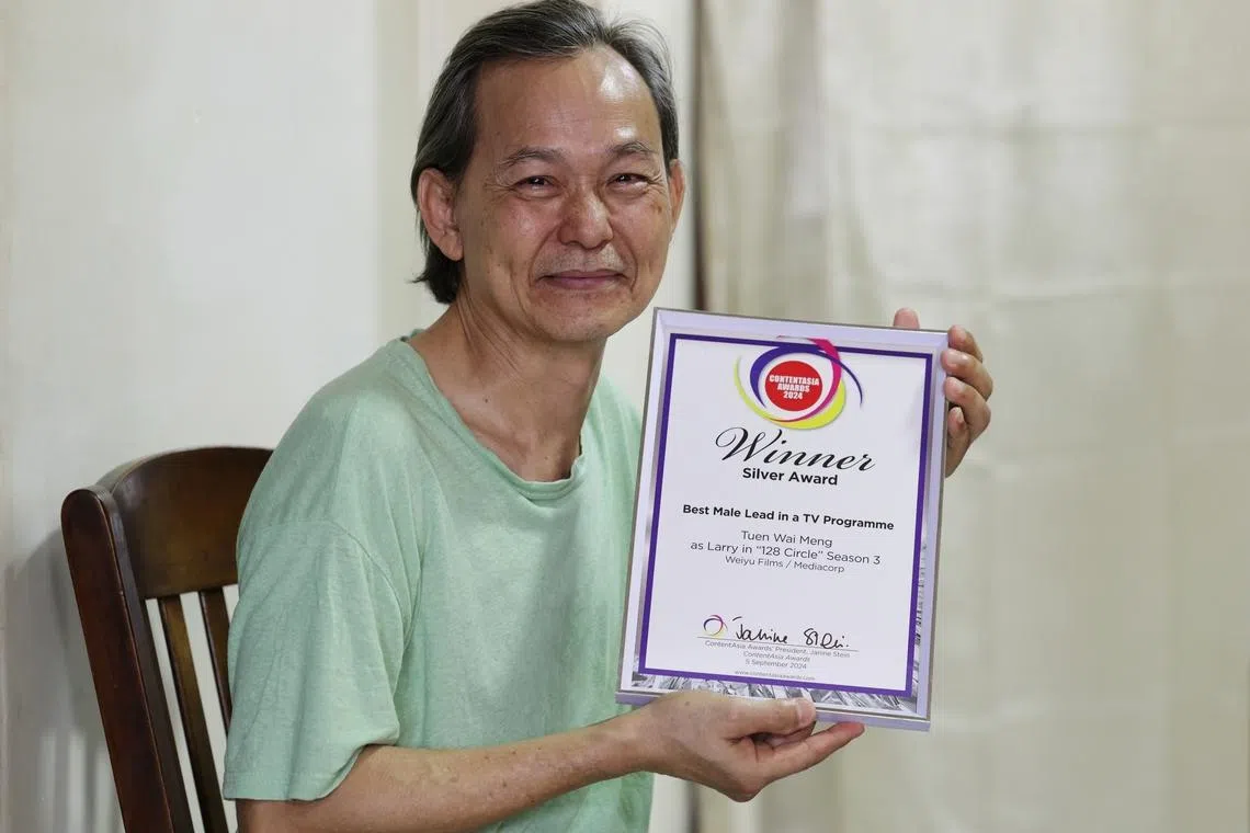 段伟明在2024年亚洲内容大奖上，捧回戏剧最佳男主角银奖。（档案照）