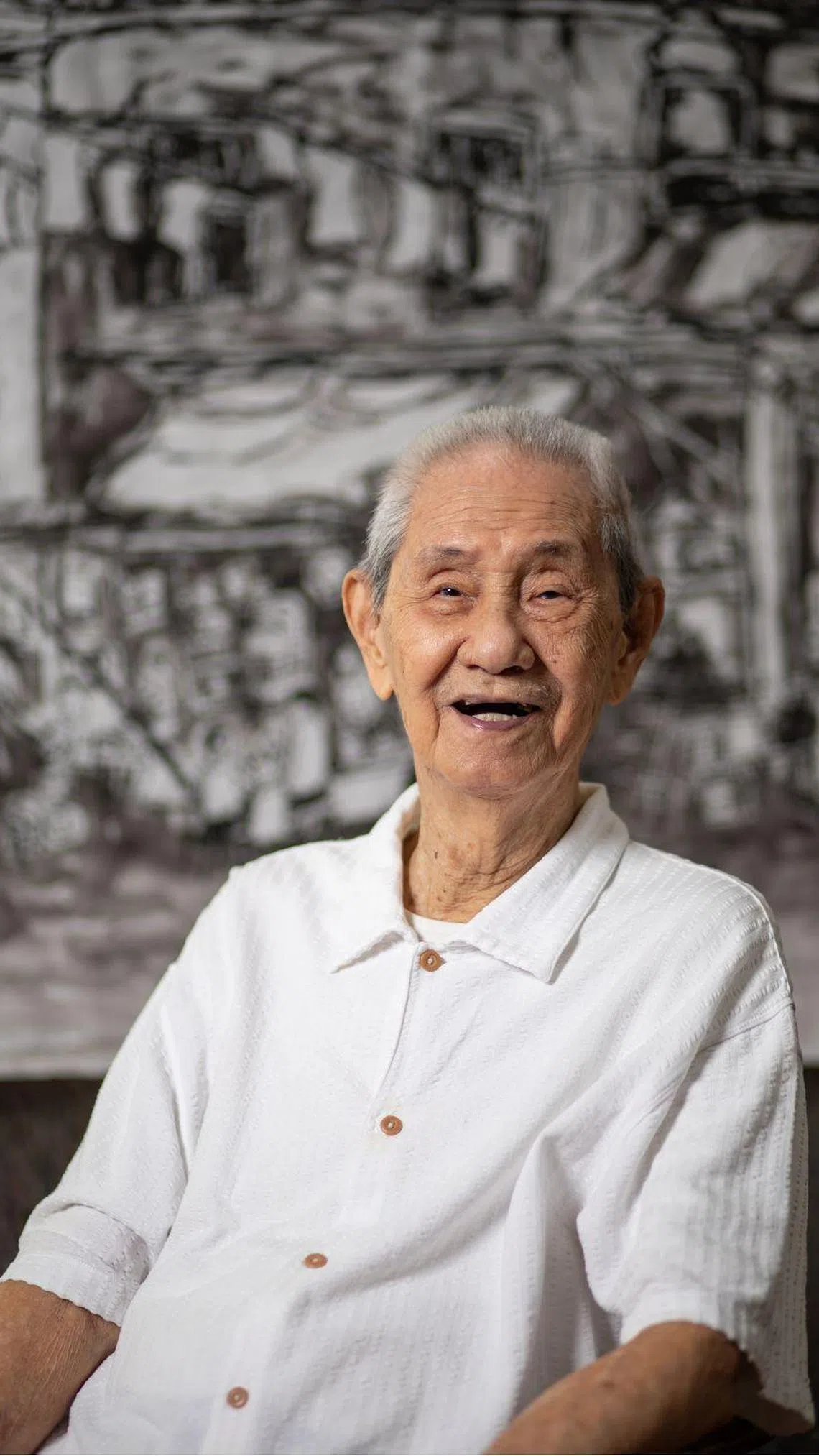 “文化巨人音乐会系列”之一“墨韵”，致敬本地103岁高龄艺术家林子平。（新加坡华乐团提供）