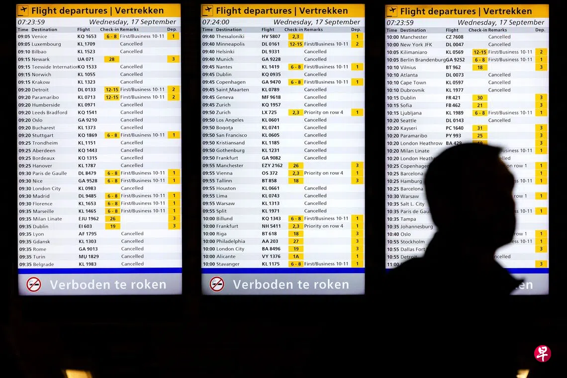 荷兰遭风暴袭击航空铁路交通受阻| 联合早报