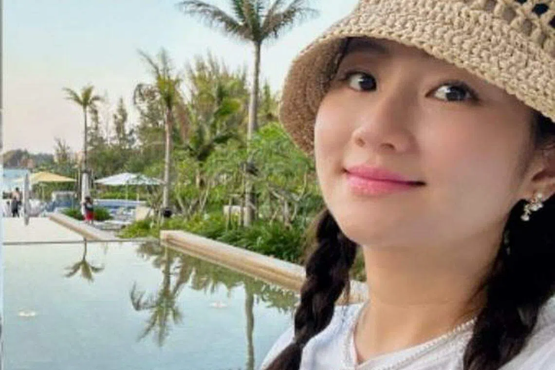台湾艺人Selina怀孕时为圆梦去浮潜。（互联网）