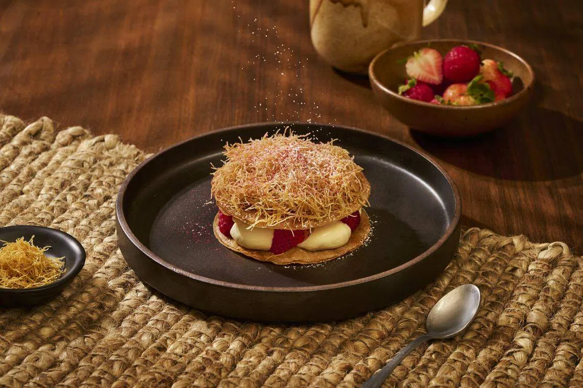 Moxie法式千层酥（mille-feuille）爽口香甜。（餐馆提供）