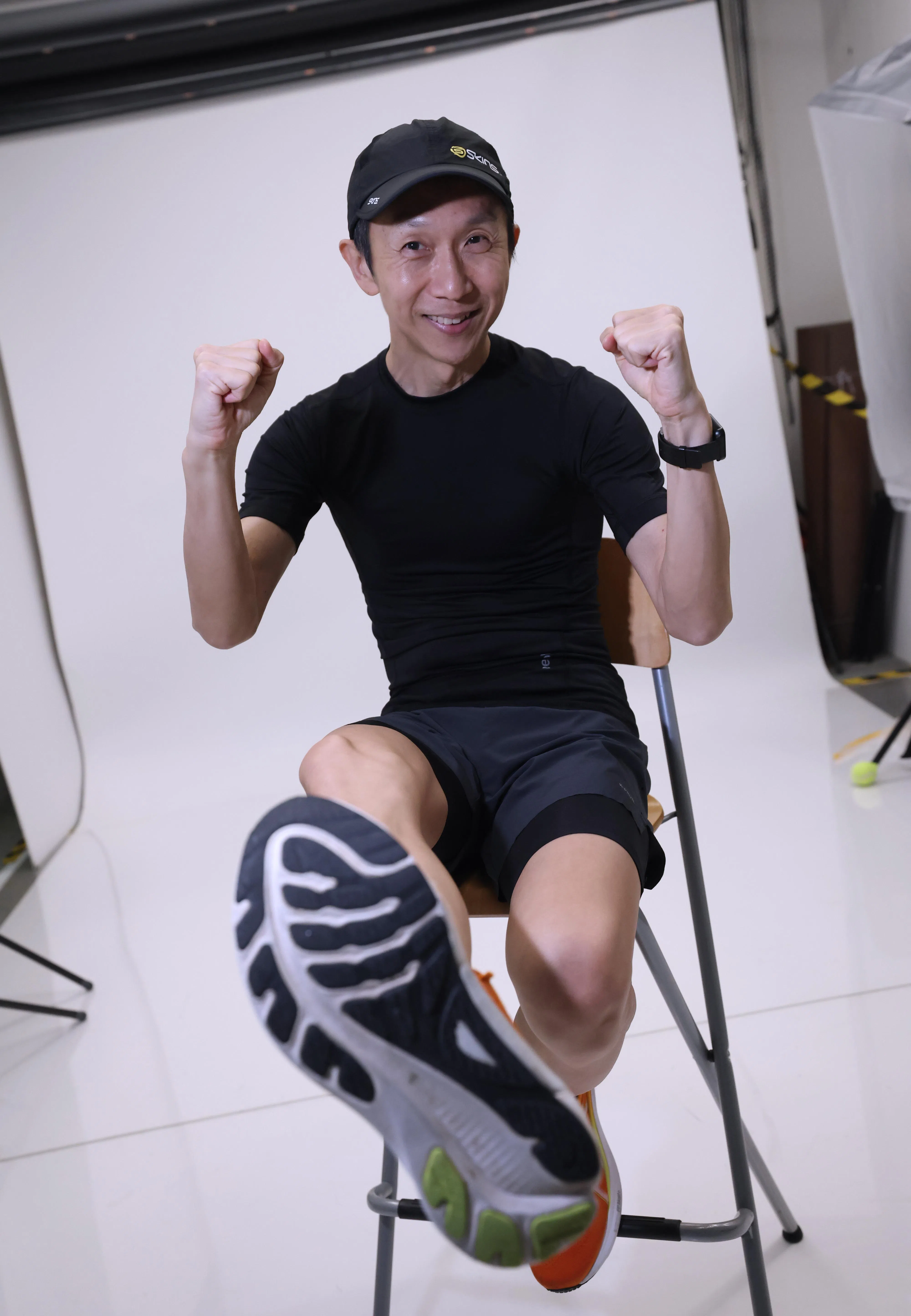 王德明跑马拉松的经验丰富。（梁麒麟摄）