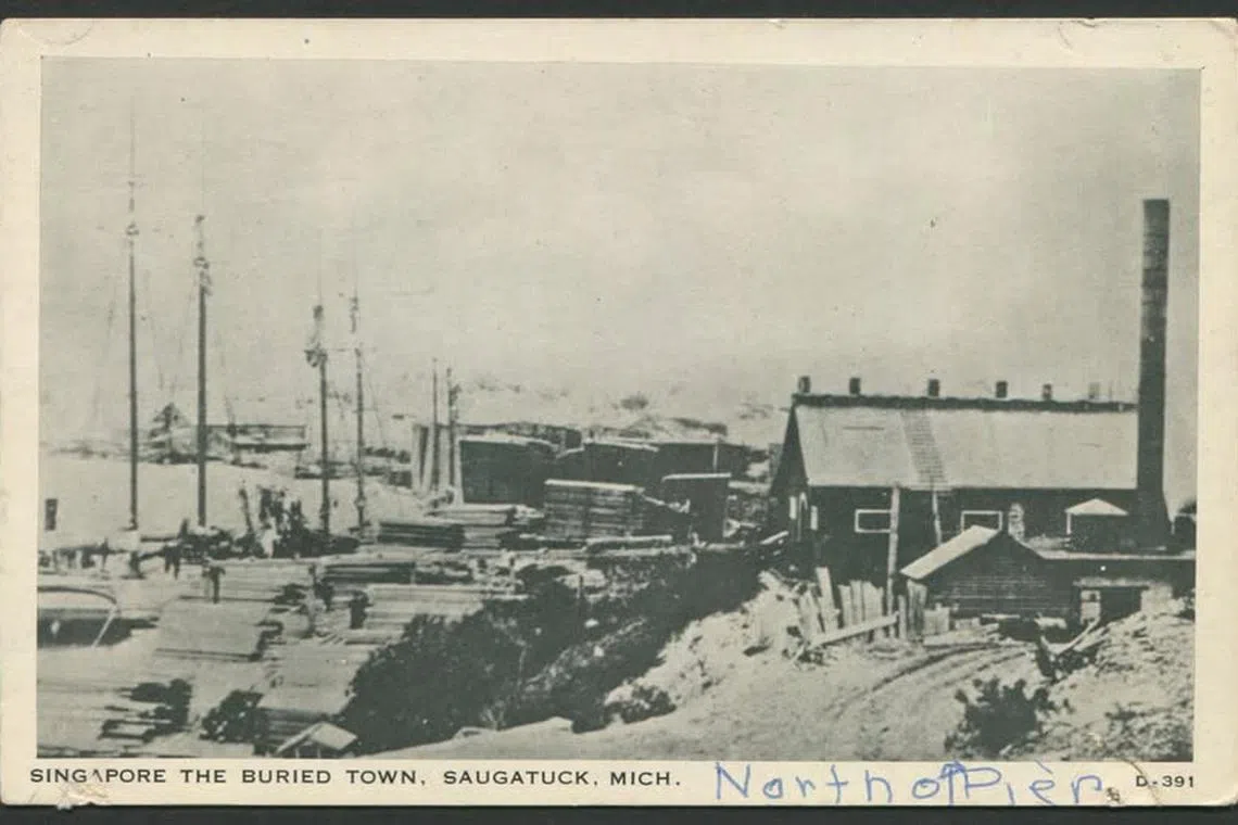 1869年拍摄美国密歇根州奥勒根县的的新加坡碾磨厂。（互联网）