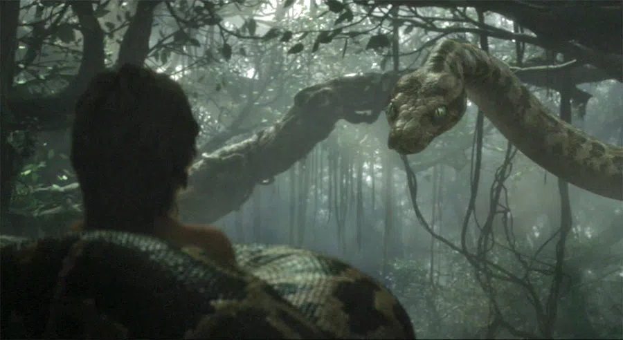 真人版《森林王子》的特效巨蟒，予人深沉的感觉。（档案照）