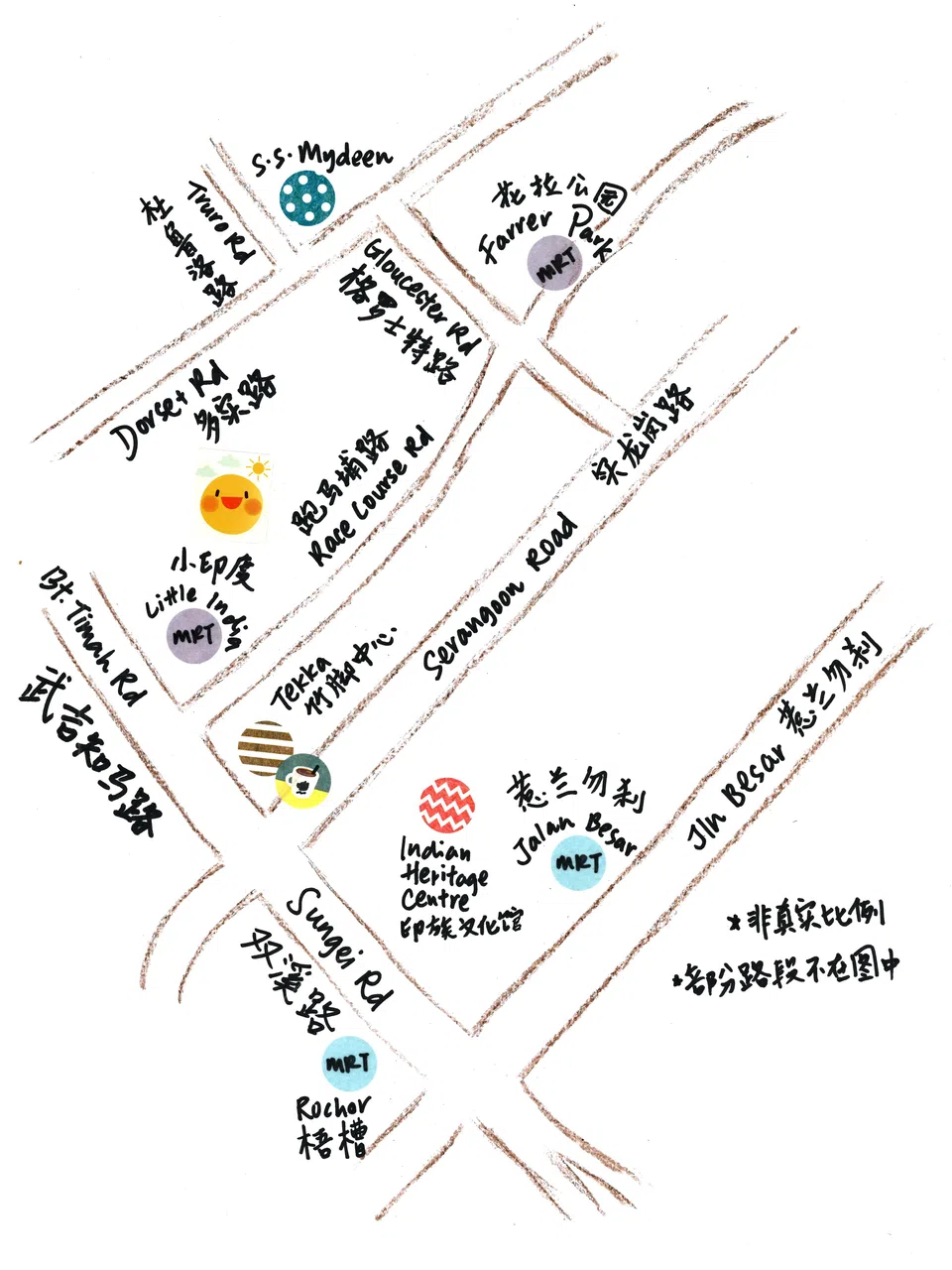 小印度有许多精彩的人事物等待有心人发掘。（记者手绘）