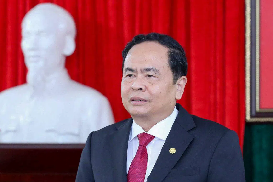 现年61的陈青敏被提名出任国会主席，他曾任越南祖国阵线中央委员会副主席、主席，自2021年4月起任越南国会常务副主席。（法新社）