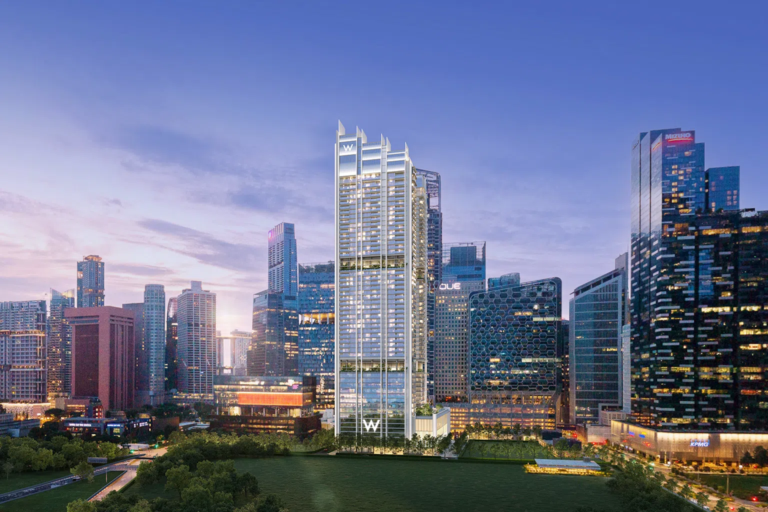 位于金融中心黄金地段的滨海景苑 W酒店品牌住宅，是滨海湾的首个品牌住宅项目，地点得天独厚。（图/IOI置业集团提供）