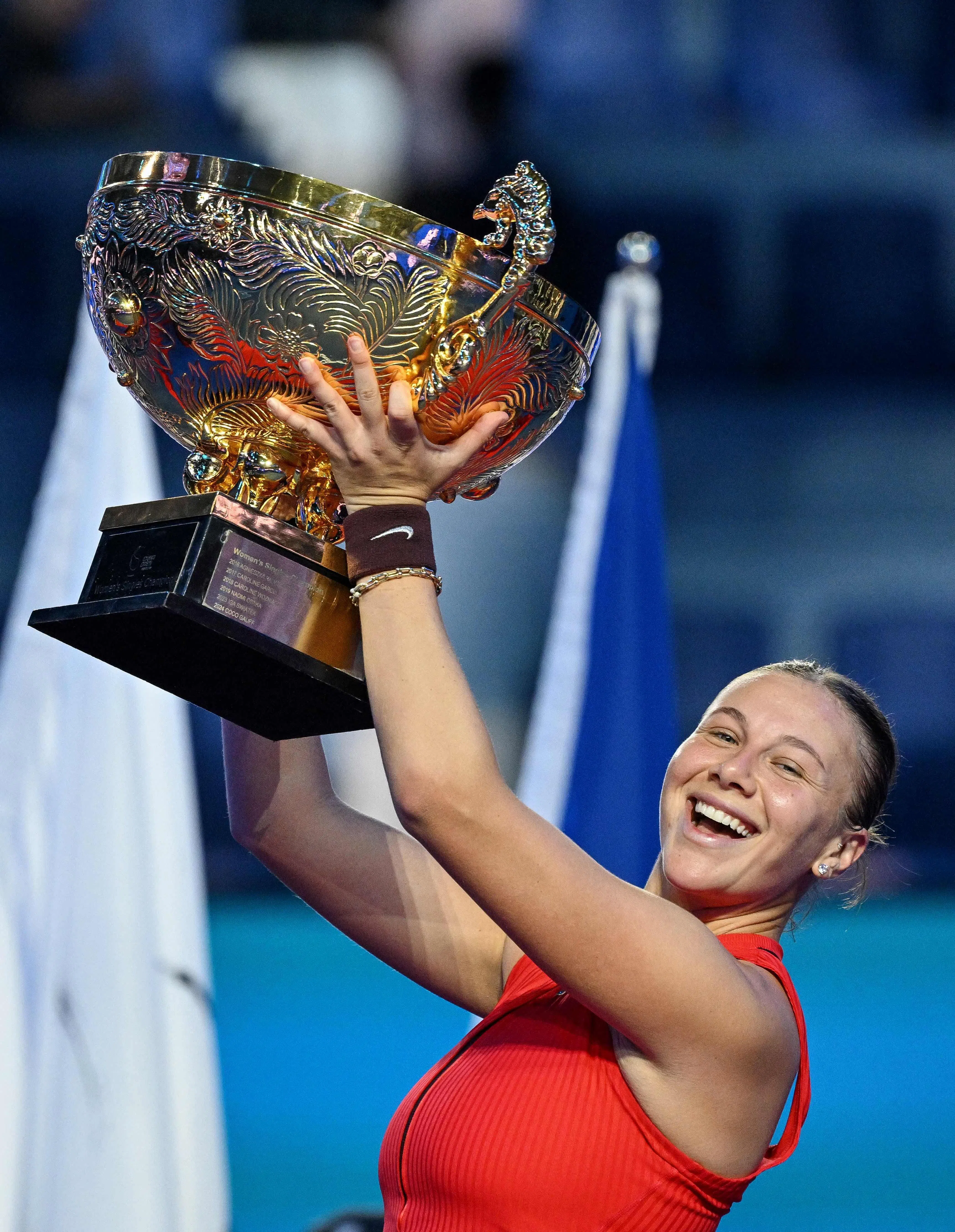 这是阿曼达职业生涯第二个WTA 1000级别冠军。（法新社）