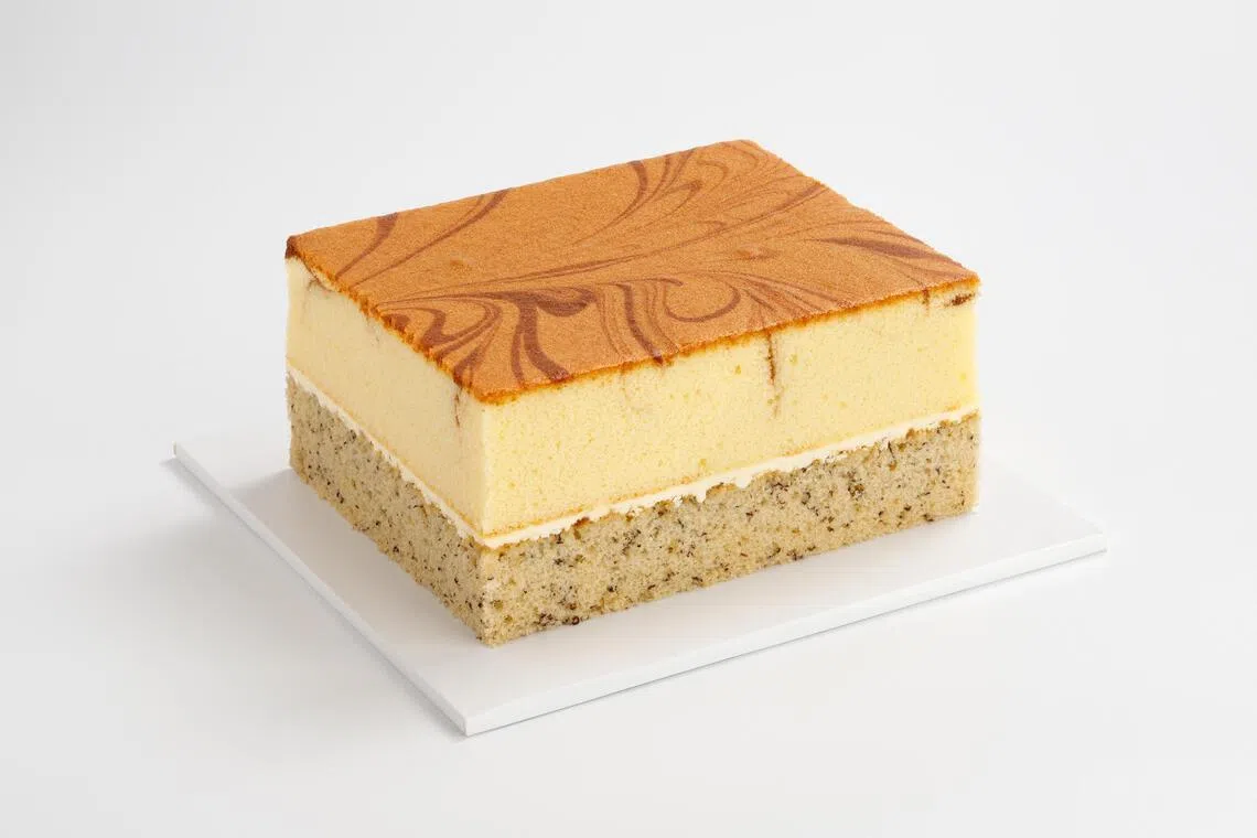 结合蜂蜜云石蛋糕和香蕉蛋糕的蕉财进宝蛋糕。（品牌提供）