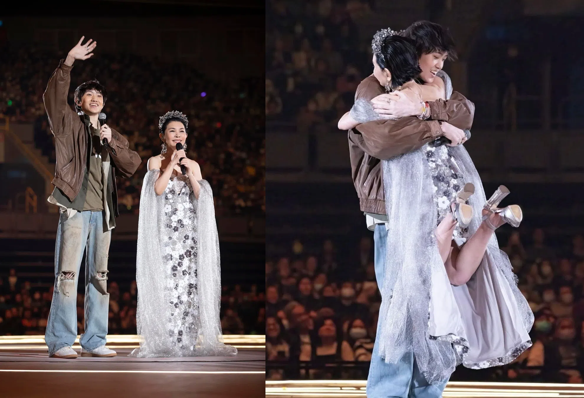 张清芳长子Nathan惊喜现身她于高雄巨蛋的演唱会。（取自张清芳脸书）