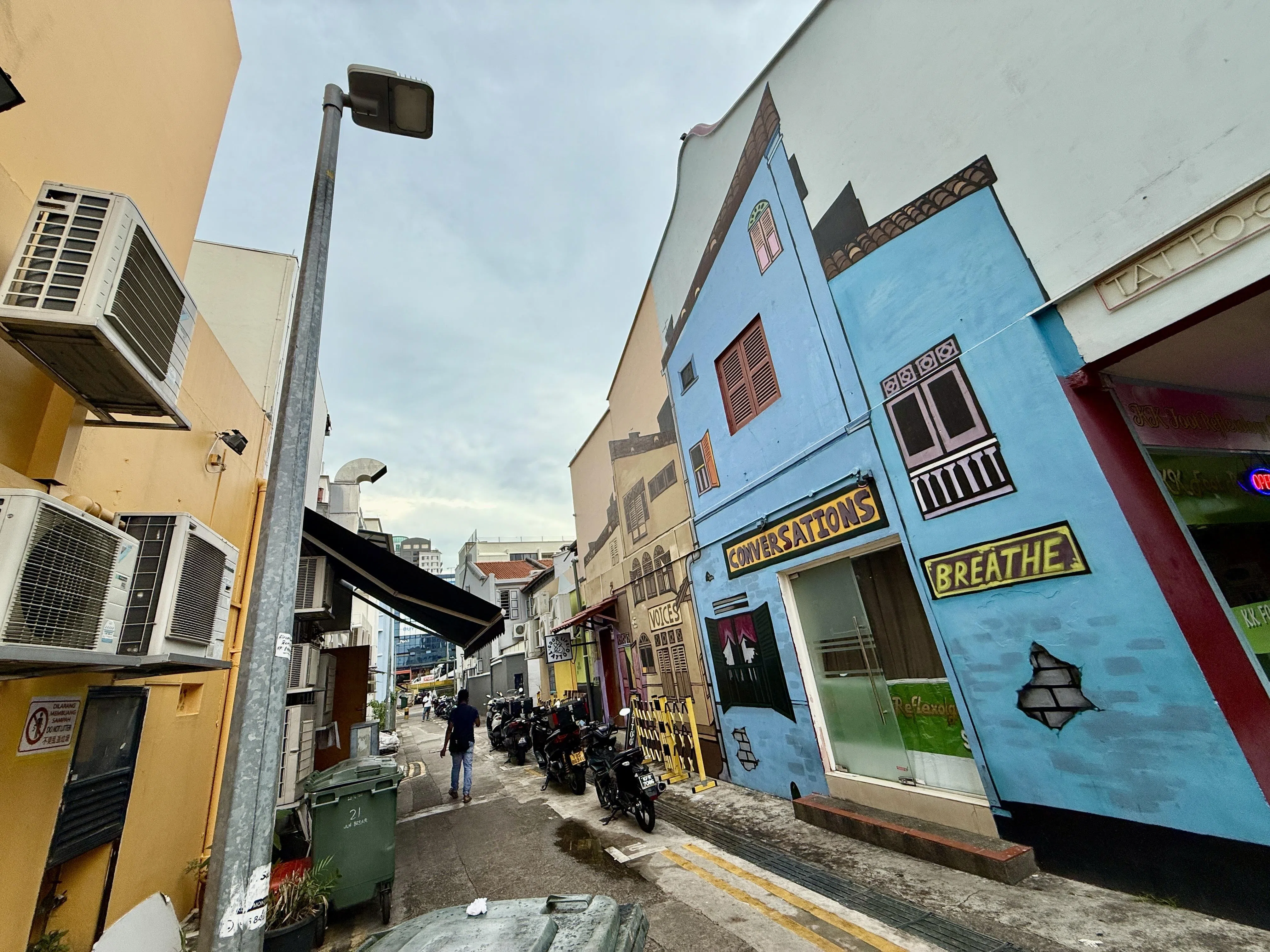 穿梭在小印度的大街小巷，多幅壁画让人眼前一亮。（陈映蓁摄）