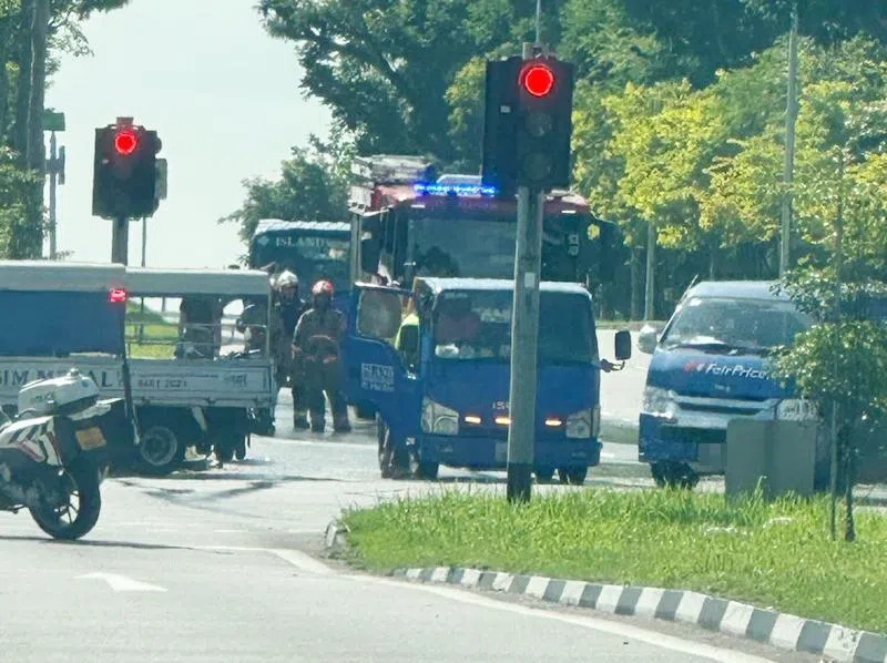 警方和民防部队到场救援和调查。（读者提供）