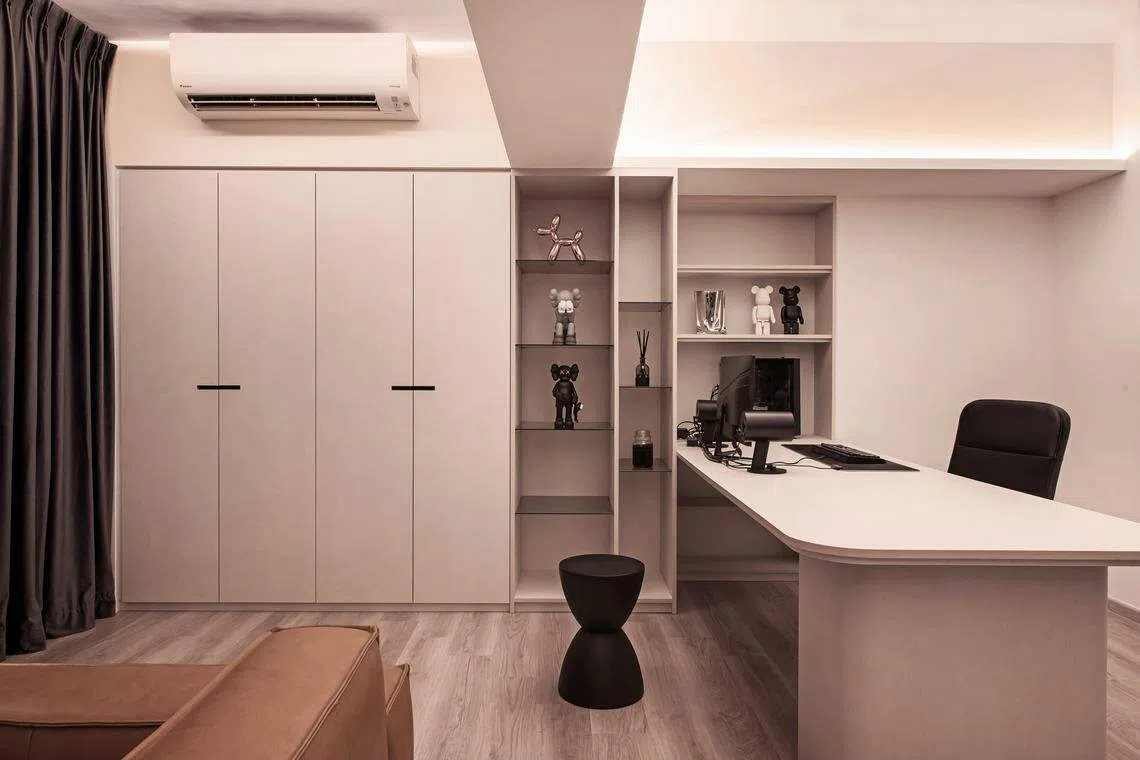 书房巧妙隐匿于客厅角落。（erstudio提供）