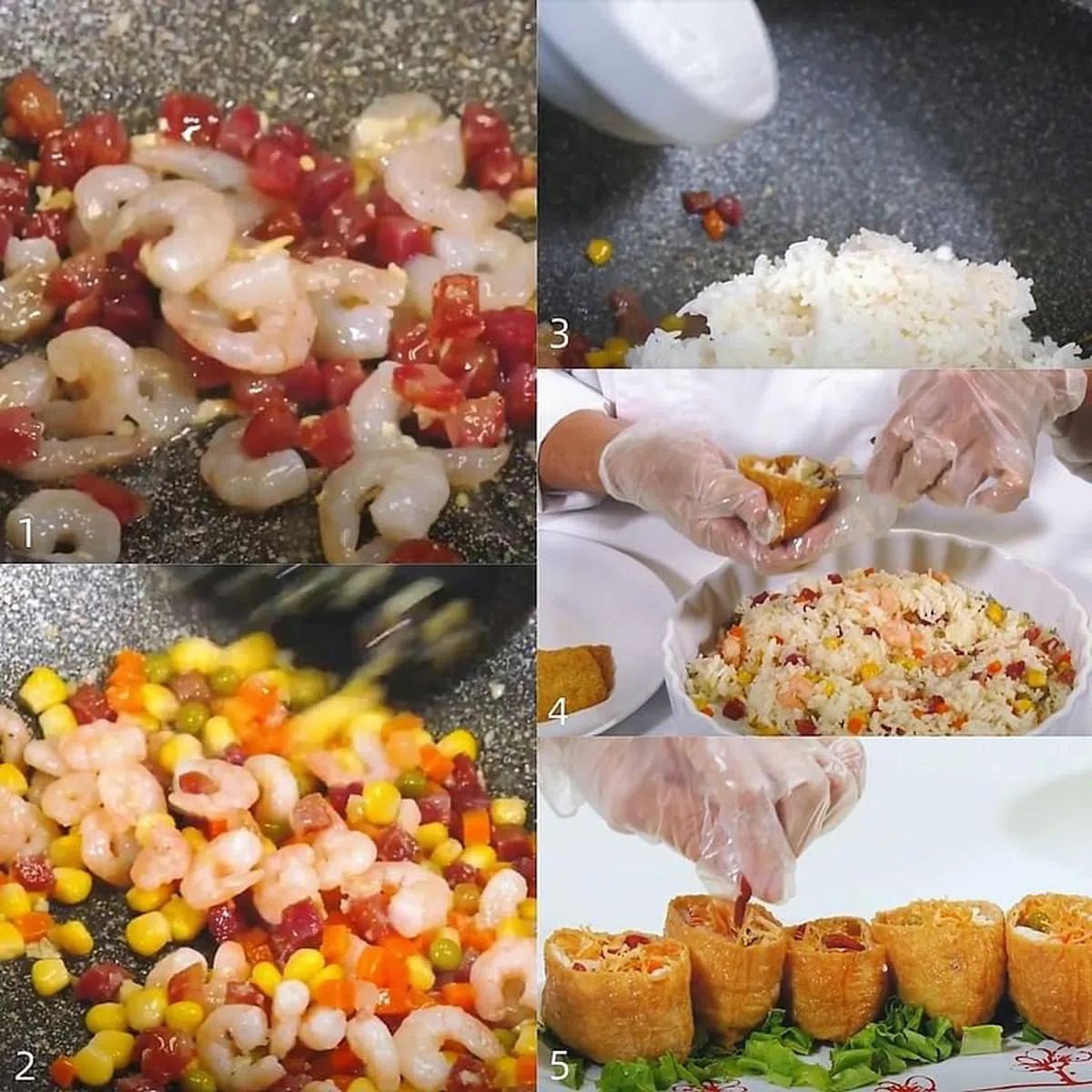 金丝福满袋烹饪步骤。（视频截图）