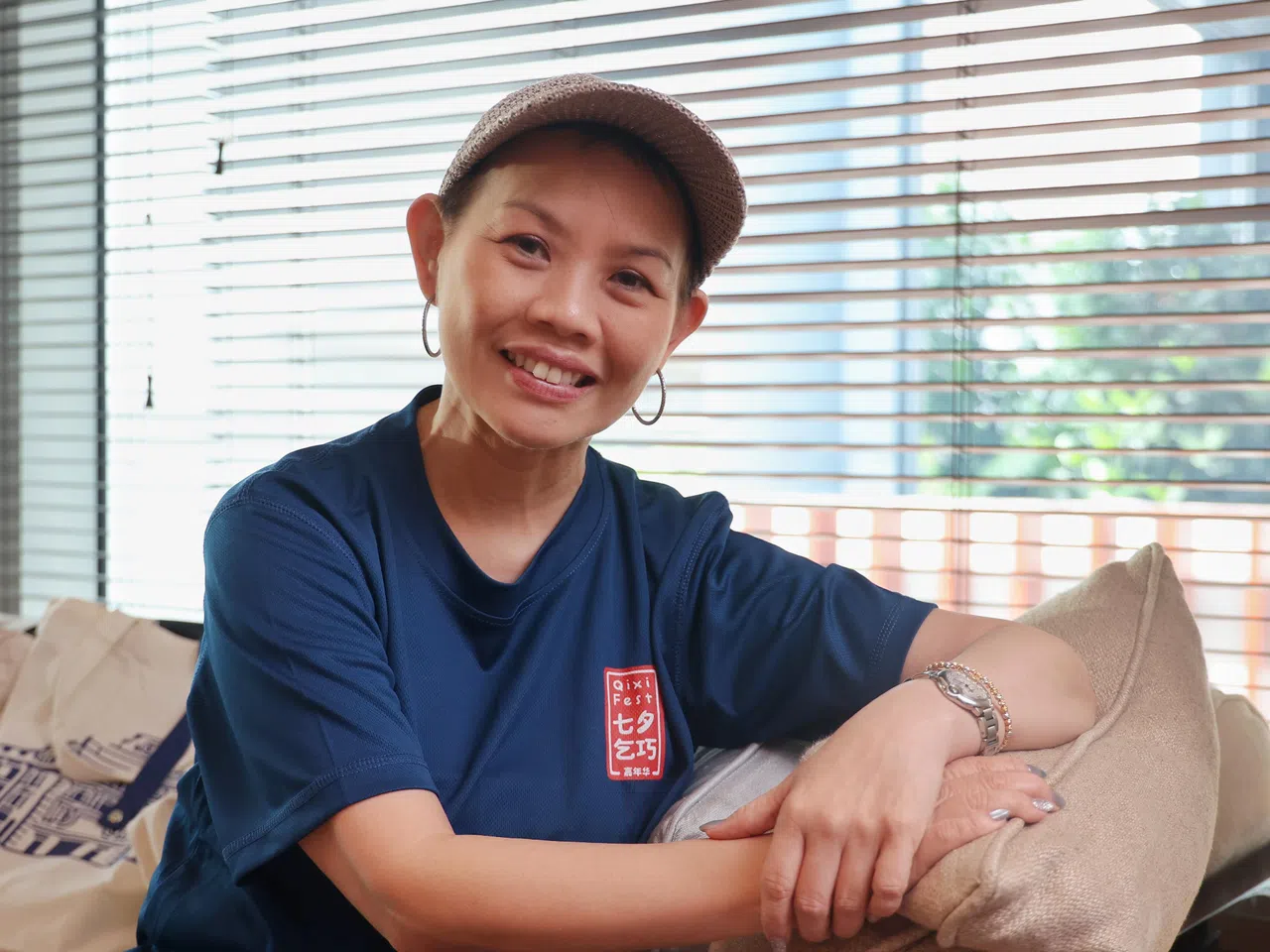 范嘉惠说，新加坡很多建筑都有三水妇女（俗称红头巾）的参与痕迹，希望公众可以了解红头巾早期在建筑业的贡献。（唐家鸿摄）