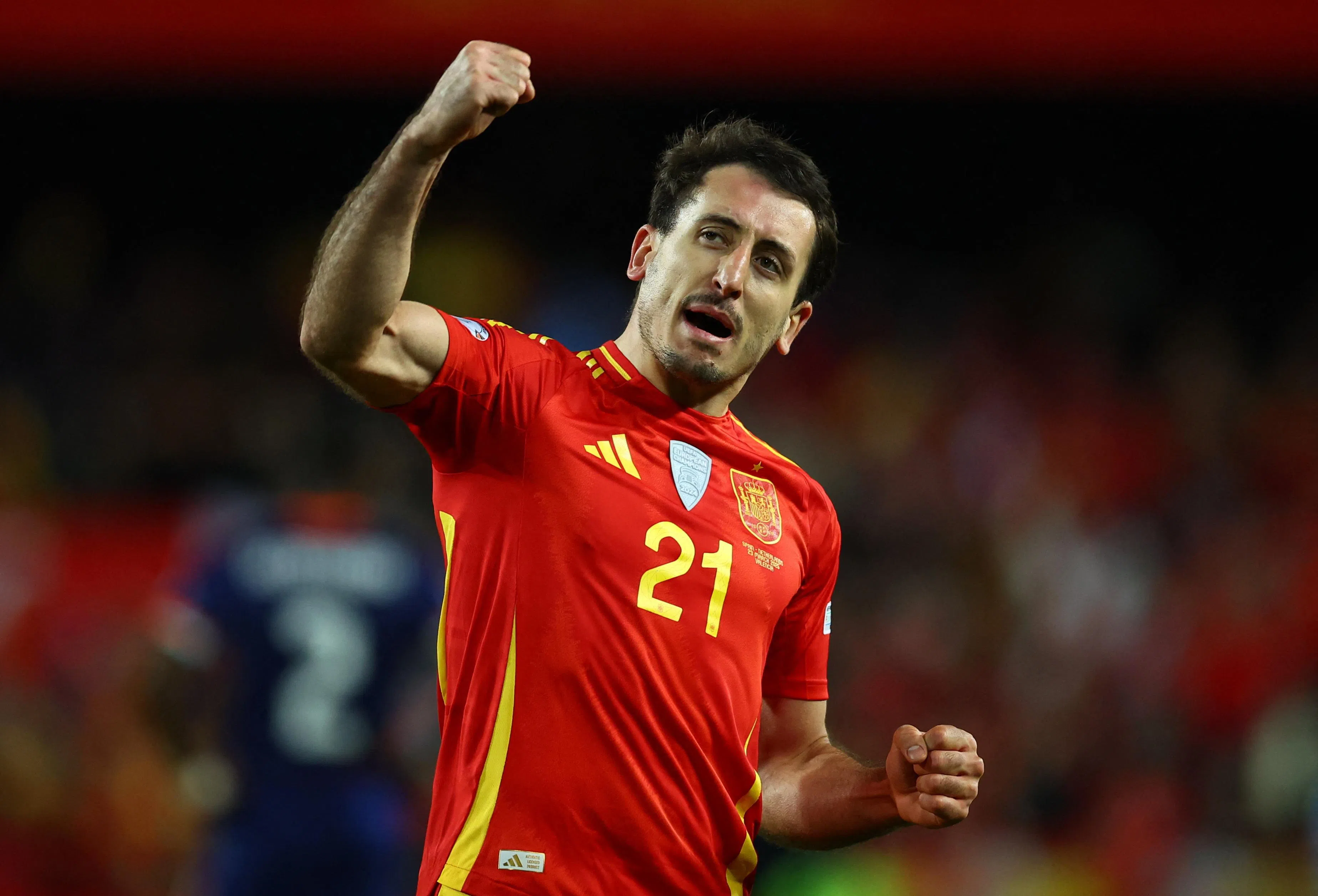 28岁的奥亚萨瓦尔（图）和亚马尔一样，至今在欧国联赛有三个进球。（路透社）