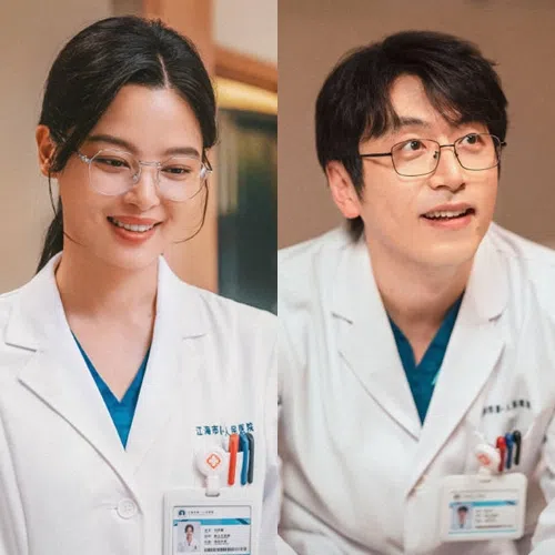 由辛芷蕾（左）和白客主演的中国剧《仁心俱乐部》6月已杀青。（取自剧集微博）